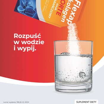 Flexap kolagen Forte, saszetki z proszkiem, smak pomarańczowy, 30 szt.