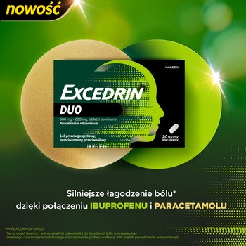 Excedrin Duo, 200 mg + 500 mg, tabletki powlekane, 20 szt.