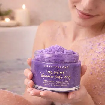 Crystallove, peeling do ciała z ametystem, 200 g