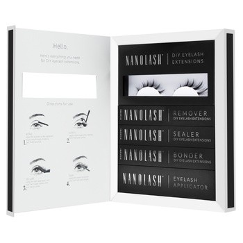 Nanolash DIY Eyelash Extensions Starter Kit, zestaw startowy do aplikacji sztucznych rzęs, Flirty, 1 szt.