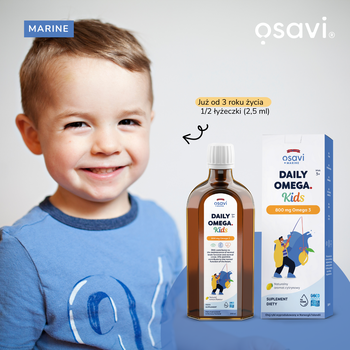Osavi Daily Omega Kids 800 mg Omega 3, płyn, smak cytrynowy, 250 ml