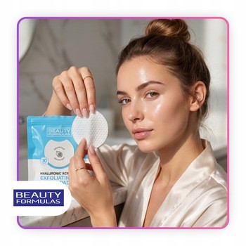 Beauty Formulas, złuszczające płatki z kwasem hialuronowym i ekstraktem z grejpfruta, 30 szt.