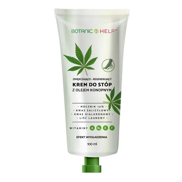Botanic Help Botanic Help, zmiękczająco-regenerujący krem do stóp z olejem konopnym, 100 ml — Inhaltsstoffe i ocena