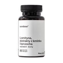 Sundose L-ornityna, ekstrakty z kminku i karczocha, kapsułki twarde, 60 szt.