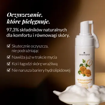Orientana, nawilżająca pianka do mycia twarzy Gurdlina Japońska, 150 ml
