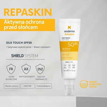 Sesderma Repaskin Silk Touch SPF 50, krem przeciwsłoneczny, 50 ml