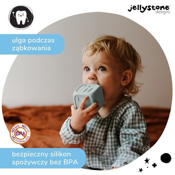 Jellystone Designs, silikonowe kostki edukacyjne, szałwia i jagoda, 2 szt.
