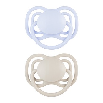 Canpol Babies, smoczek silikonowy DentalAir 0-6 m symetryczny, kremowy, 2 szt.