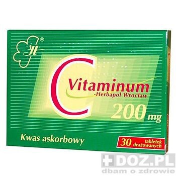 Vitaminum C, tabletki drażowane, 200 mg, 30 szt