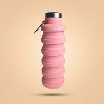 GymBeam BeastPink, składana butelka na wodę 500 ml, różowa, 1 szt.