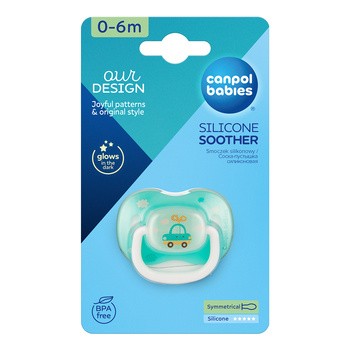Canpol Babies Toys, smoczek uspokajający silikonowy symetryczny, 0-6 m, 1 szt.