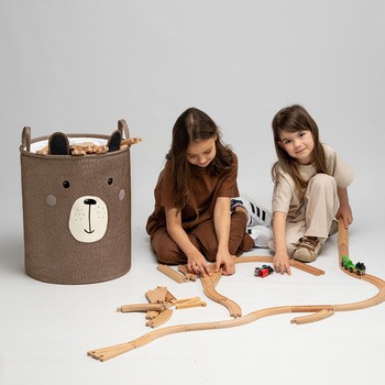 Sipo, kosz na zabawki XXL, Brązowy Miś, 1 szt.