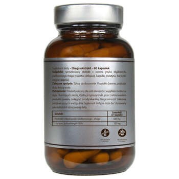 Pureline Nutrition Chaga, ekstrakt 500 mg, kapsułki, 60 szt.