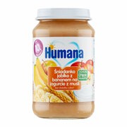 Humana 100% Organic Śniadanko jabłko z bananem na jogurcie z musli, 10 m+, 190 g
