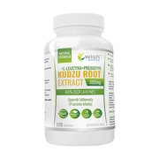 Wish Kudzu Root Extract 500mg + L-leucyna + Prebiotyk, kapsułki, 120szt.