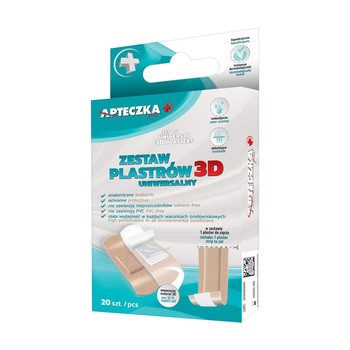 Apteczka Plus, Zestaw plastrów 3D, uniwersalny, 20 szt.