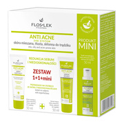 Zestaw Flos-Lek Anti Acne, Krem matujący, 50 ml + Serum kojące, 50 ml + mini Tonik normalizujący, 50 ml