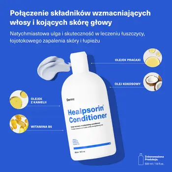 Healpsorin Conditioner, odżywka do włosów, delikatna, 500 ml