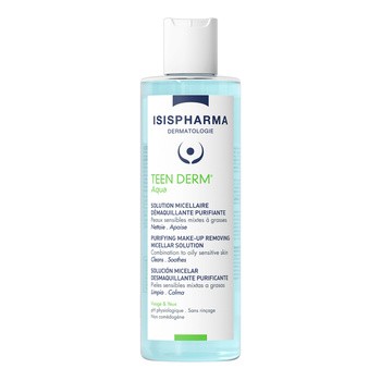 ISISPHARMA TEEN DERM AQUA, woda micelarna do oczyszczania skóry tłustej, trądzikowej, 400ML
