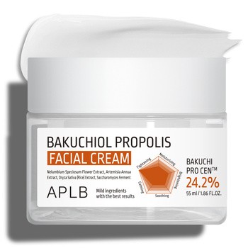 APLB Bakuchiol Propolis Facial Cream, krem łagodzący do twarzy z bakuchiolem i propolisem, 55 ml