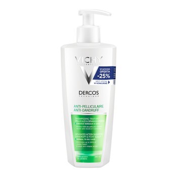 Vichy Dercos, szampon przeciwłupieżowy, włosy normalne i przetłuszczające się, 390 ml, -25%