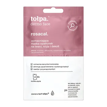 Tołpa Dermo Face Rosacal, wzmacniająca maska-opatrunek na twarz, szyję i dekolt, 2 x 6 ml