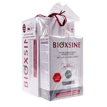 Zestaw Promocyjny Bioxsine, przeciw wypadaniu włosów, ampułki, 24 szt. + szampon do włosów tlustych, 300 ml GRATIS