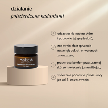 Mokosh, ujędrniający krem do twarzy anti-aging, róża z jagodą, 15 ml