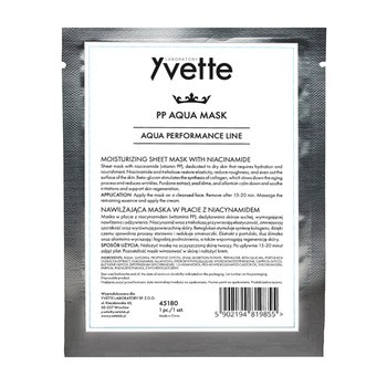 Yvette PP Aqua Mask, nawilżająca maska w płacie z niacynamidem, 1 szt.