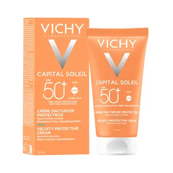 Vichy Capital Soleil, krem aksamitny do twarzy SPF 50+, 50 ml
