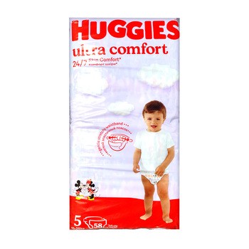 Huggies Ultra Comfort 5, pieluchy (12-22 kg), 58 szt.
