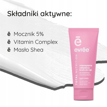 Evree Total Nutrition, odżywczy krem do rąk dla skóry suchej i wrażliwej, 75 ml
