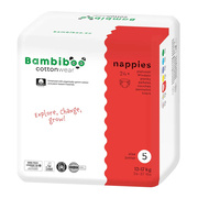 Bambiboo Cottonwear, jednorazowe pieluszki z bawełną organiczną dla dzieci, 5 Junior, (12-17 kg), 24 szt.