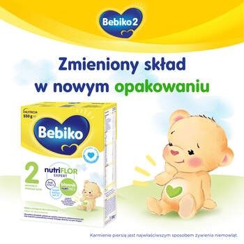 Bebiko 2 NutriFlor Expert, mleko następne dla niemowląt powyżej 6. miesiąca życia, proszek, 550 g
