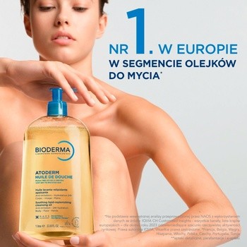 Bioderma Atoderm Huile de douche, olejek do kąpieli i pod prysznic do ciała i twarzy, 1000 ml
