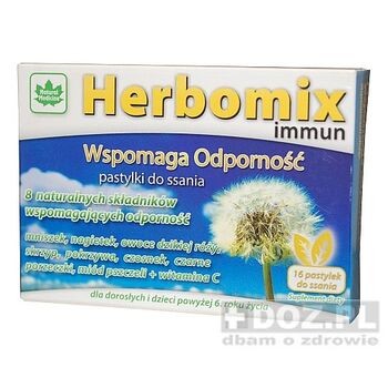 Herbomix Immun, pastylki do ssania, wspomagające odporność, 16szt