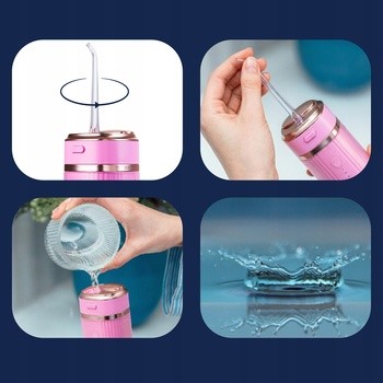 Zent Stream+, bezprzewodowy irygator do zębów, różowy, 1 szt.