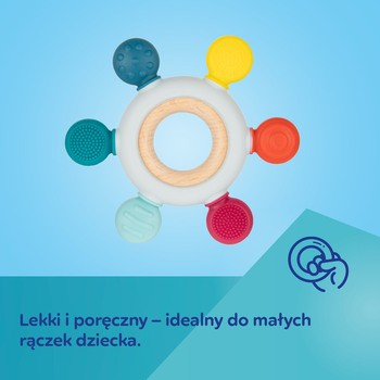 Canpol Babies, gryzak drewniano-silikonowy dla niemowląt STER, 1 szt.