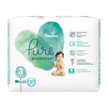 Pampers Pure Protection, 3, (6-10kg), 31 szt