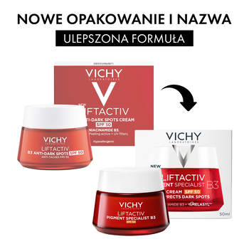Vichy Liftactiv B3, krem redukujący przebarwienia, SPF 50, 50 ml