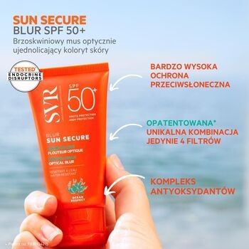 SVR Sun Secure Blur, bezzapachowy, krem-mus SPF50+, 50 ml