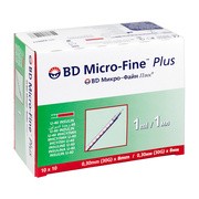 alt Strzykawka insulinowa BD Micro-Fine PLus, 1 ml, U-40 z igłą 30G (0,3x8mm), 100szt.