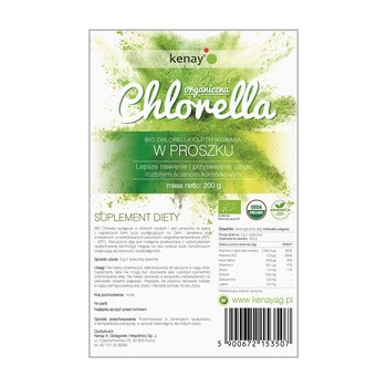 KENAY Chlorella Organiczna, proszek, 200 g
