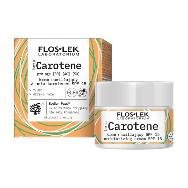 FlosLek Laboratorium Flos-Lek betaCarotene pro age krem nawilżający SPF15 na dzień, 50 ml