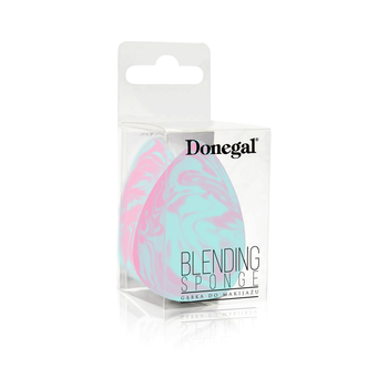 Donegal Blending Sponge, gąbka do makijażu, marmurek różowo-niebieski, 1 szt.