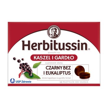 Herbitussin Kaszel i Gardło, pastylki do ssania, 12 szt.