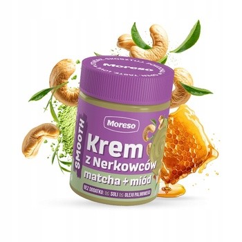 Moreso, krem z nerkowców z matchą i miodem, 190 g