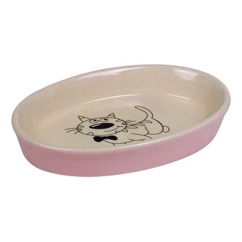 Nobby, owalna miska ceramiczna dla kota, różowo-beżowa, 120 ml, 1 szt.