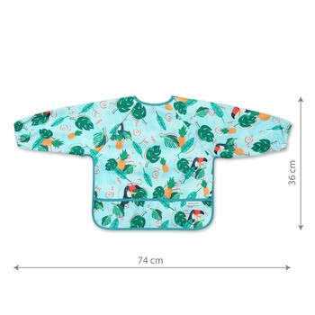 BabyOno, śliniak z długim rękawem, toukans, 6 m+, 1 szt.