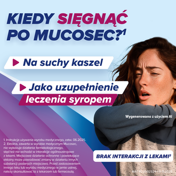 Mucosec, pastylki do ssania na suchy kaszel, wiśnia i owoce leśne, 16 szt.